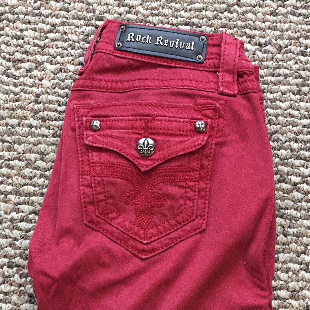 Rock Revival Dark Red Jeans